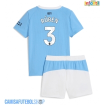 Camisa de time de futebol Manchester City Ruben Dias #3 Replicas 1º Equipamento Infantil 2025-26 Manga Curta (+ Calças curtas)